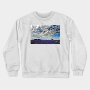 Lavender Field Summer Flowers Cotswolds England Crewneck Sweatshirt